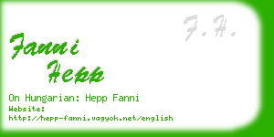 fanni hepp business card